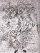 Jules Pascin Libaja at the front of Mirror oil painting